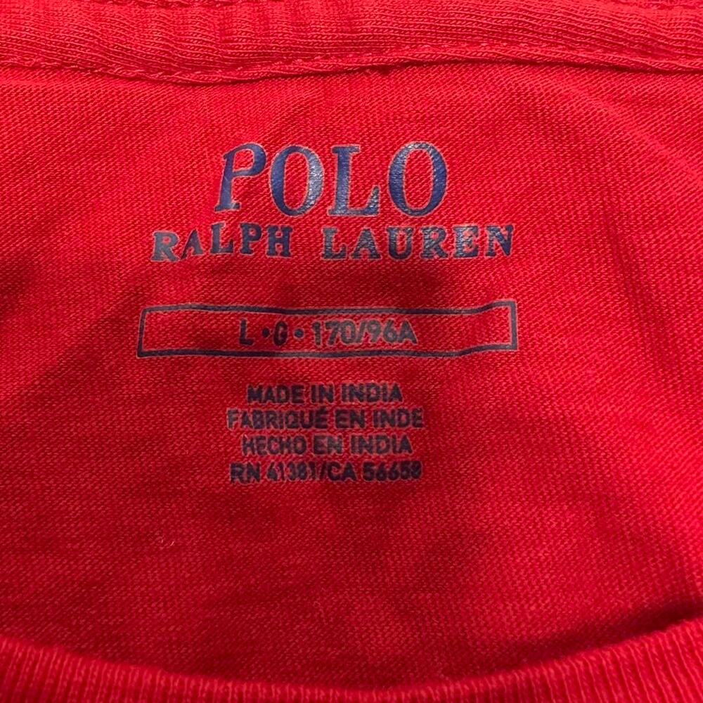 Red Ralph Lauren Polo Embroidered Lightweight Long sleeve Cotton Size Large - Picture 5 of 5